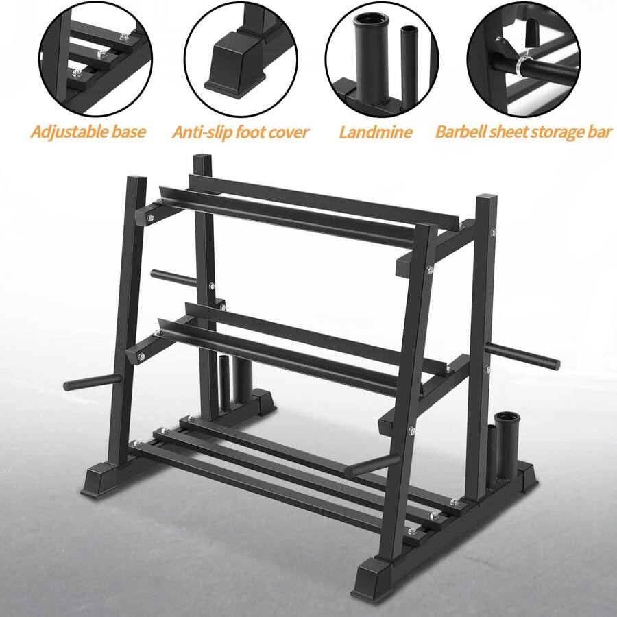 Stackable Weights Rack KERDOM 3 Tier Dumbbell Weights Rack for Home Gym, Kettlebell and Weight ...