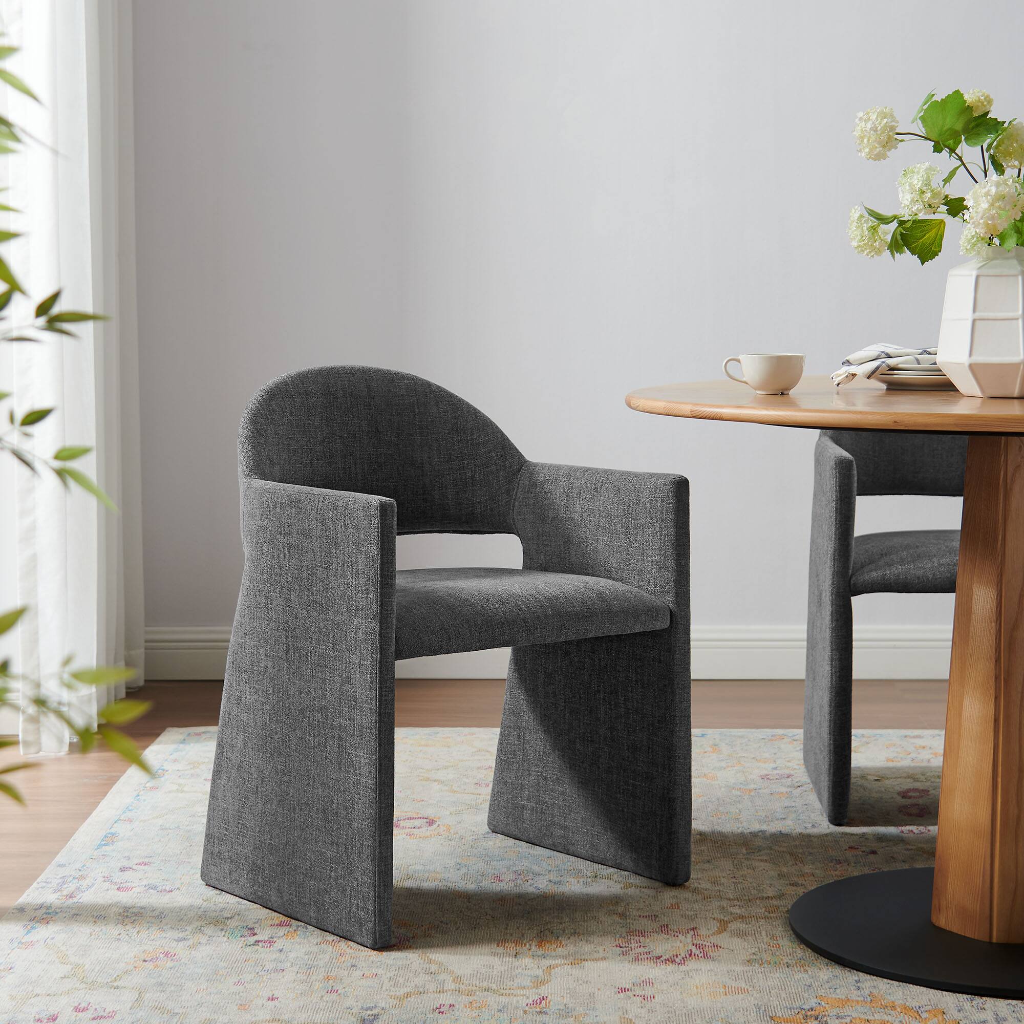Front. Modway - Talia Dining Armchair - Charcoal.