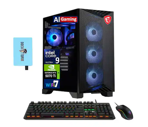 AI Gaming DOCK TORM
intel CORE ULTRA 9
NVIDIA GEFORCE RTX 5070 Ti
WiFi 7