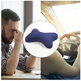 Oumilen - Bone-Shaped Memory Foam Car Pillow, Navy - Blue