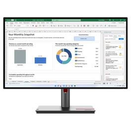 Lenovo - Refurbished Excellent - ThinkVision P27h-30 27" Monitor 2560x1440 IPS 60Hz 4ms - Raven Black