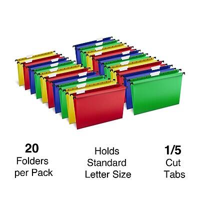 20 Folders per Pack  
Holds Standard Letter Size  
1/5 Cut Tabs