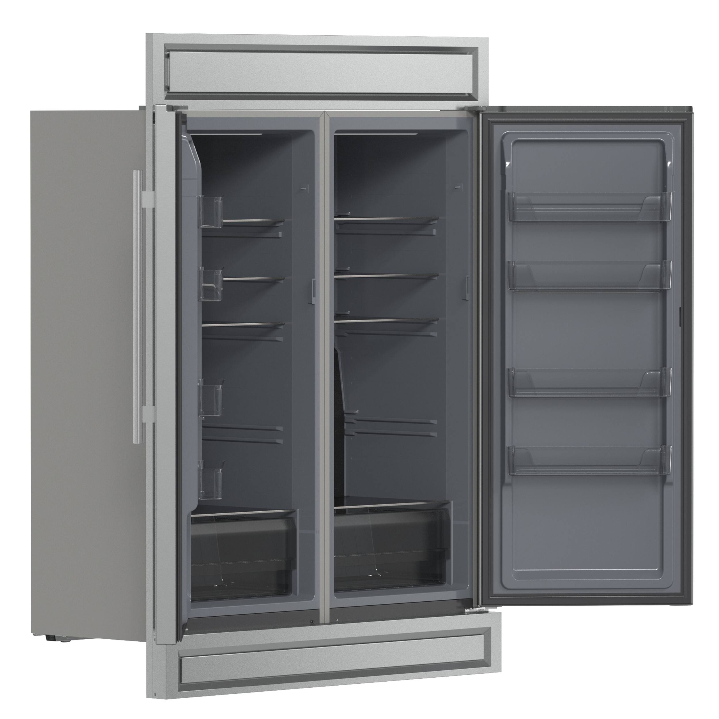 Alt View 3. Forno Appliances - 60 in. Wide Fortezza 28 Cu. Ft. Side-by-Side Convertible Refrigerator/Freezer with Trim Kit - Stainless steel.