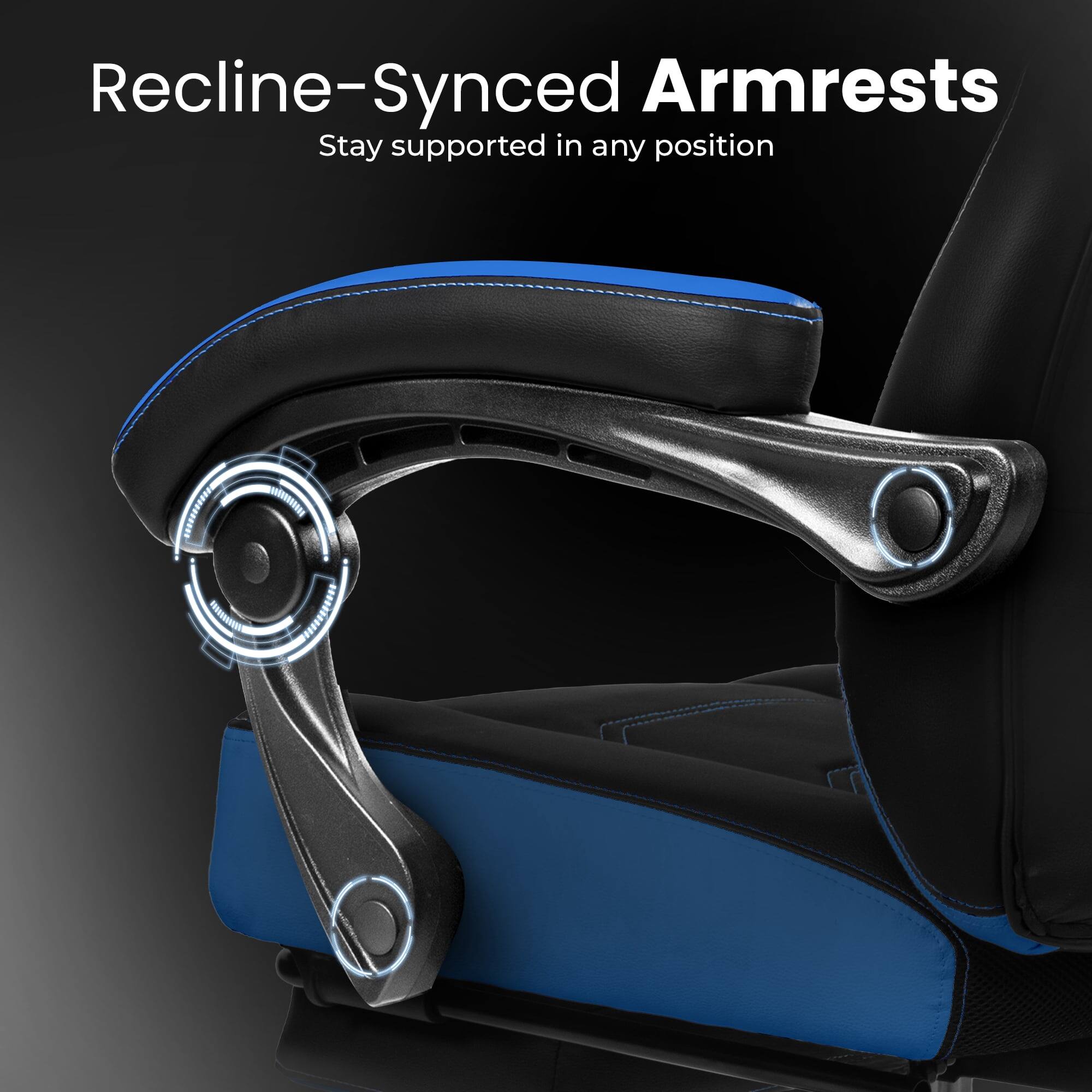 Recline-Synced Armrests  
Stay supported in any position