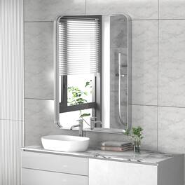 PAIHOME - Classic Stainless Steel Rectangular Wall Mirror - Waterproof and Rustproof Bathroom Mirrors Modern Mirror - Silver-16x24 Inch