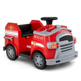 Costway - 12V Kids Ride on Fire Truck Toddler Fire Toy Car with Shovel & Wrench - Red