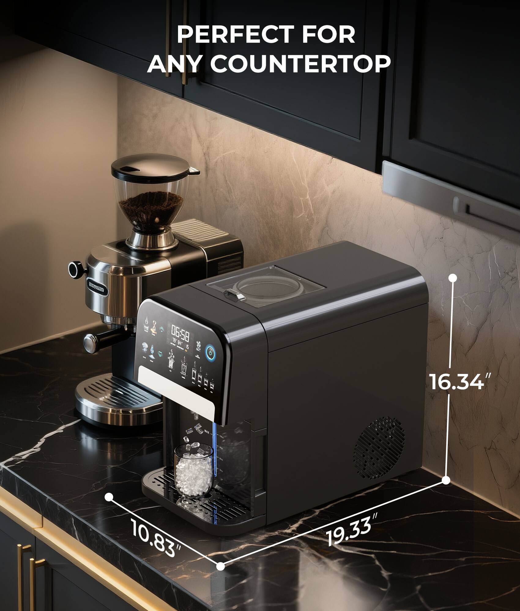 PERFECT FOR ANY COUNTERTOP

06:58

16.34" 10.83" 19.33"