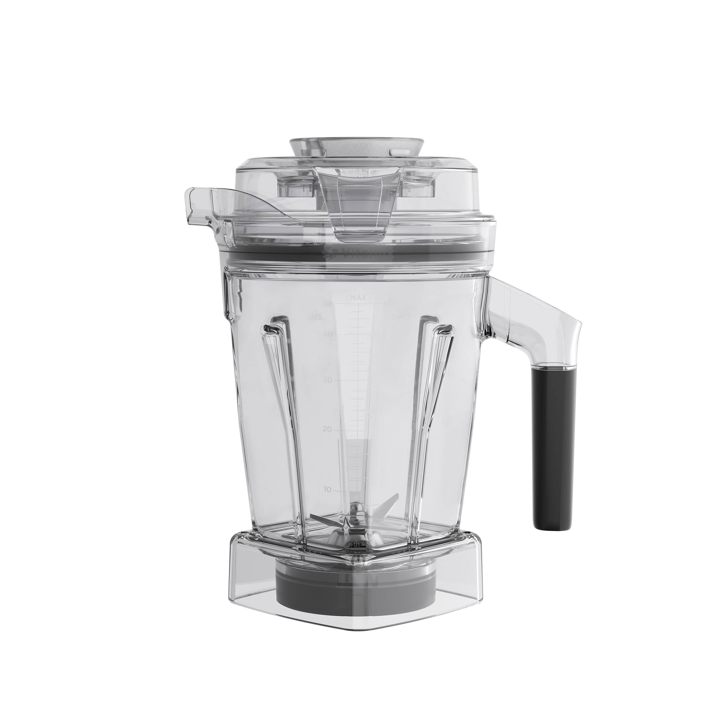 The image shows a blender with a black handle and a clear container. The blender is turned on, and the container is filled with a mixture. The blender has a 2:1 ratio, which means that it can blend two parts of a liquid with one part of a solid ingredient. The blender is designed to handle a wide range of ingredients, including ice, fruits, vegetables, and nuts. It can blend at various speeds, including low, medium, and high, to achieve the desired consistency for different recipes. The blender is also equipped with a safety lock to prevent accidental operation.