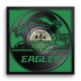 Sporticulture - Philadelphia Eagles Framed 13" x 13" Vinyl Record Art Print - Green