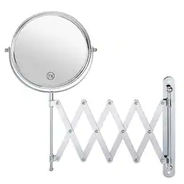Comfort Essence - Welllink Wall Mounted Double Sided Mirror Accordion Makeup With 1x Magnification Chrome Finish High-de - 7x