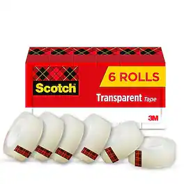 Scotch - Tape Refill, 0.75" x 27.77 yds., 1" Core, 6 Rolls/Pack - Transparent Clear