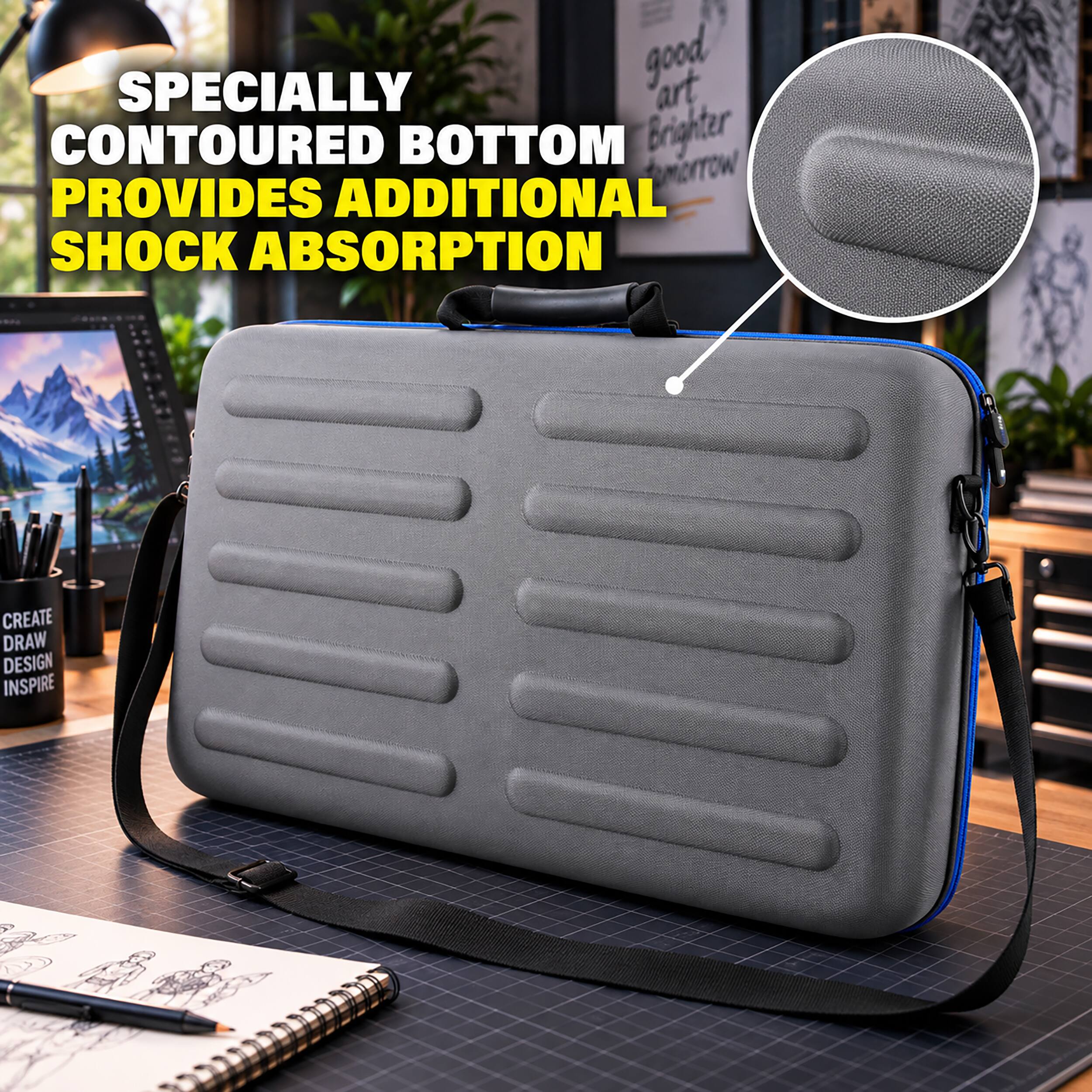 SPECIALLY CONTOURED BOTTOM PROVIDES ADDITIONAL SHOCK ABSORPTION