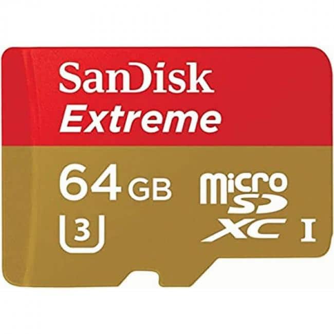 SanDisk - Extreme 64 GB Class 10/UHS-I (U3) V30 microSDXC - 160 MB/s Read - 60 MB/s Write  - Lifetime Warranty