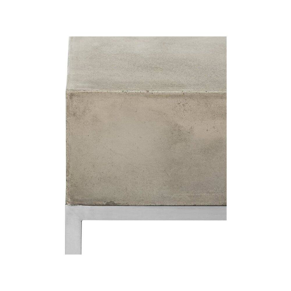 Left. Safavieh - Eartha Indoor/Outdoor Modern Concrete 11.42-Inch H Coffee Table - Gray.