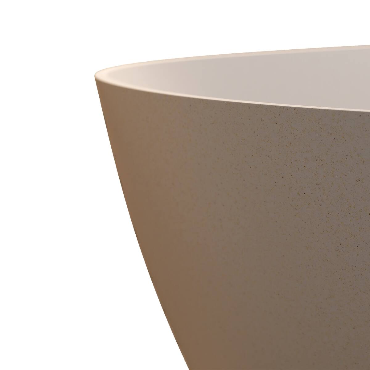 Alt View 9. Loheer - Loheer 57 in Freestanding Soaking Bathtub in Beige Solid Surface with Overflow and Pop Up Drain - Beige.