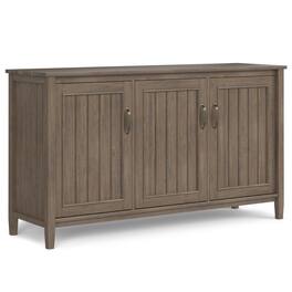Simpli Home - Lev Wide Storage Cabinet - Smoky Brown