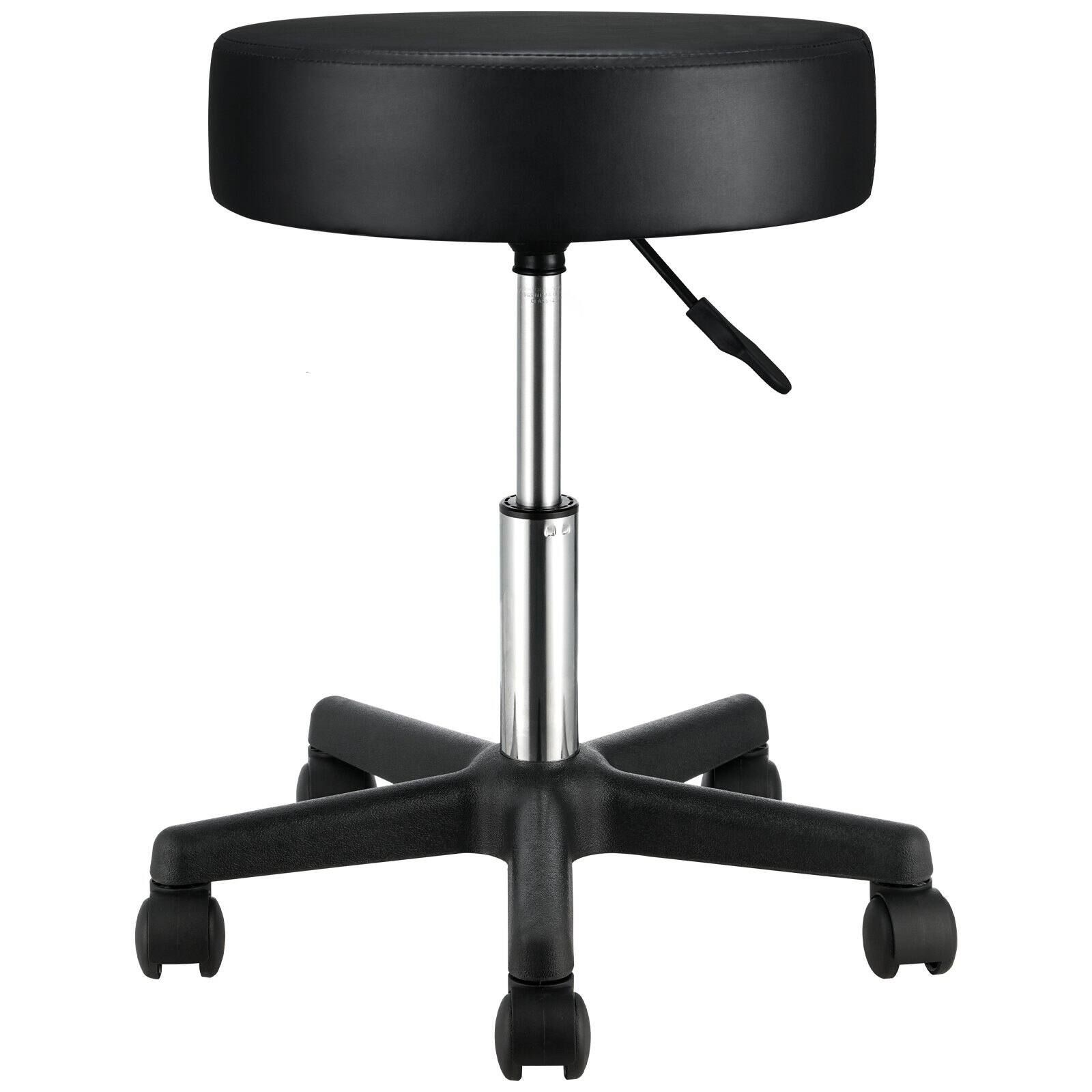 Alt View 10. Glintex - Rolling Stools with Wheels, 400lbs Capacity Adjustable Height Swivel Stool Chair with Thick Cushion for Salon and Office - Black.