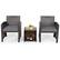 Angle. Costway - 3PCS Patio Rattan Wicker Furniture Cushion Sofa Coffee Table - Gray,Mix brown.