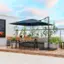 Alt View 2. Costway - Patio 9.5FT Square Cantilever Offset Hanging Umbrella 2-Tier 360° Outdoor - Navy.
