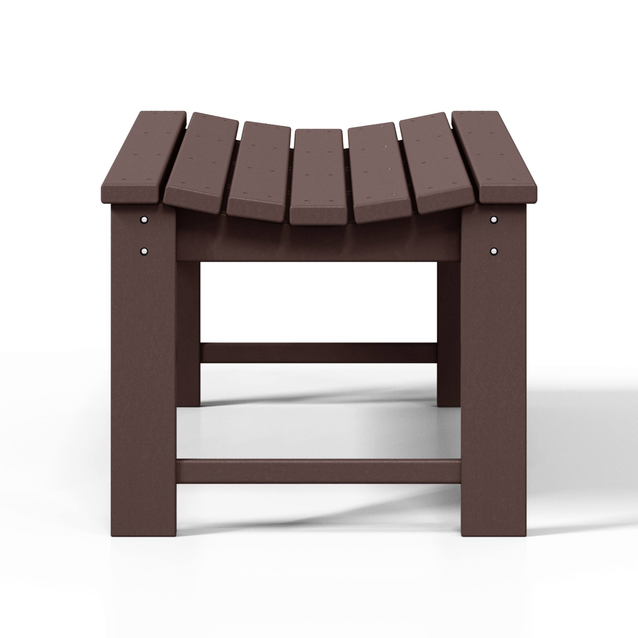 Left. WestinTrends - WestinTrends Malibu 48" length backless Poly Wood Outdoor / Garden bench - Dark Brown.