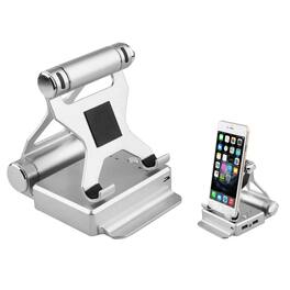 Kitcheniva - Multi Functional Podium Style Stand With Power Bank For iPad iPhone And Smart Gadgets - Silver