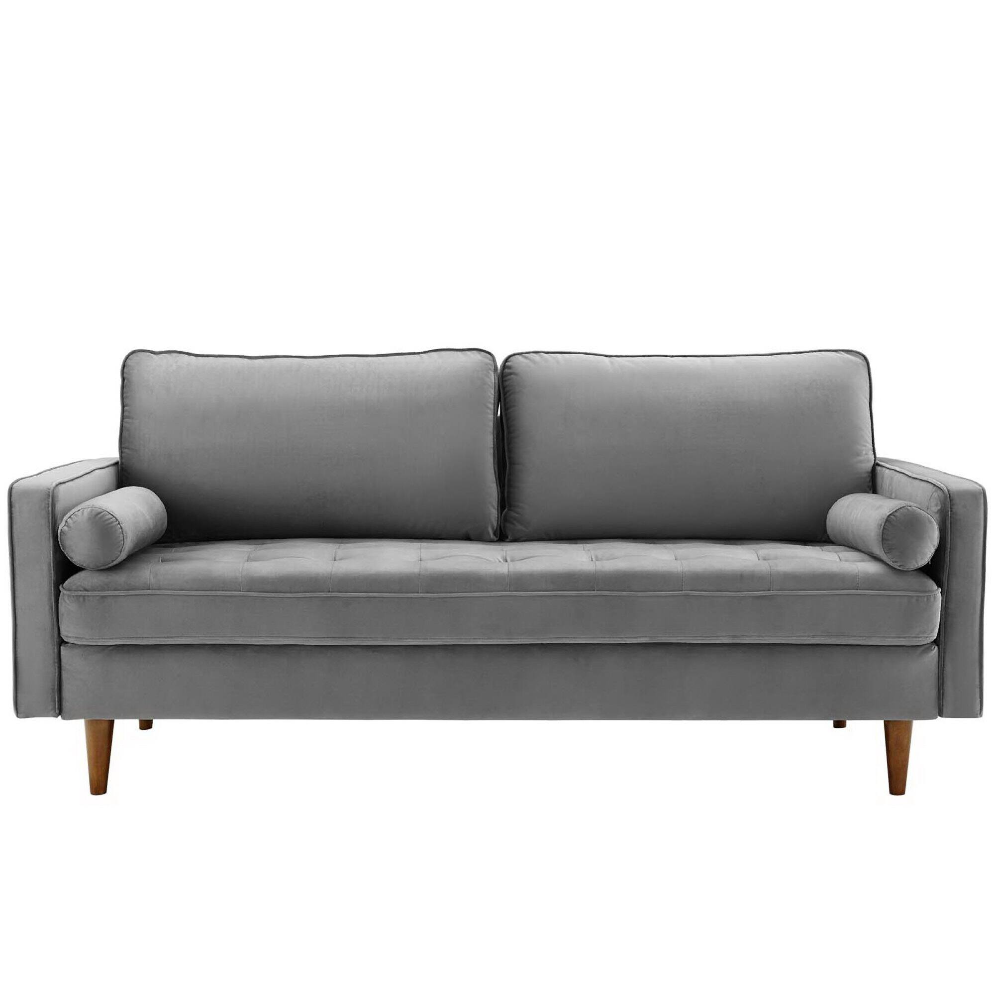 Alt View 1. Modway - Valour Performance Velvet Sofa by Modway - Gray.