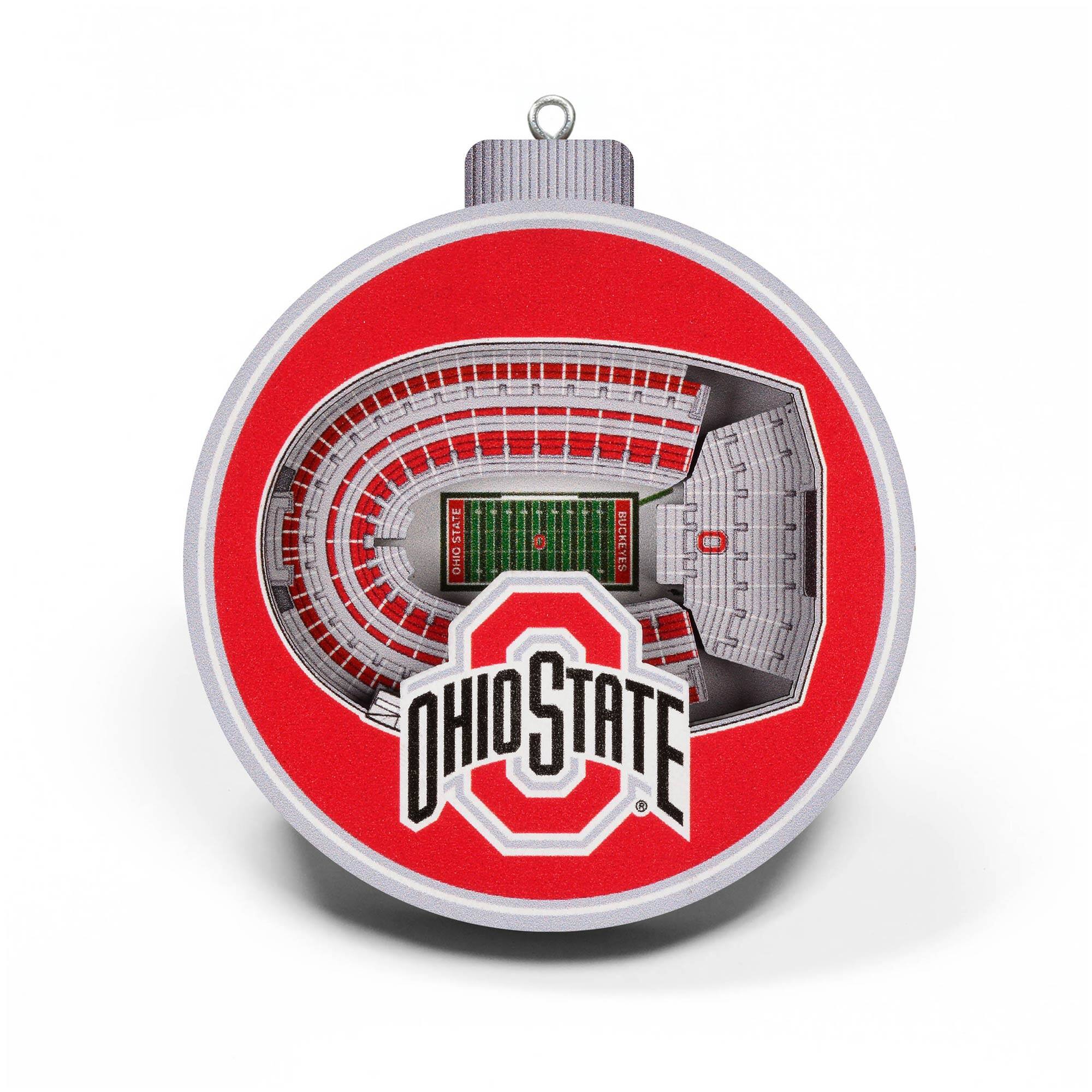 YouTheFan - Ohio State Buckeyes 3D Stadium Ornament - Multicolor