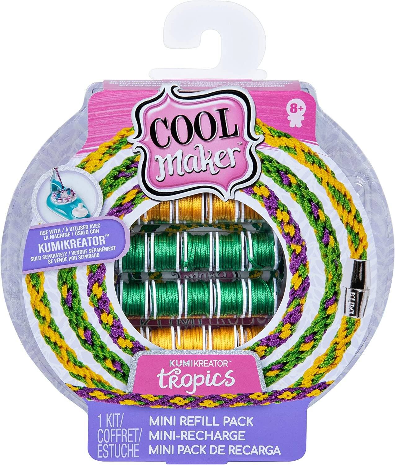 MADE ATE - POLSEIRA 2 ARMANGENTENT BRACKETS THOO RANSOLETRIL BRACCIALETTIL 8+ COOL maker

UTILISER AVEC / CON USE MACHINE USALO LA KUMIKREATOR SEPARATELY I VENDUE SEPARADO SPARMENT SOLD VENDE POR SE

KUMI
KUMIKREATOR tropics 1 KIT/ MINI REFILL PACK COFFRET/ MINI-RECHARGE ESTUCHE MINI PACK DE RECARGA