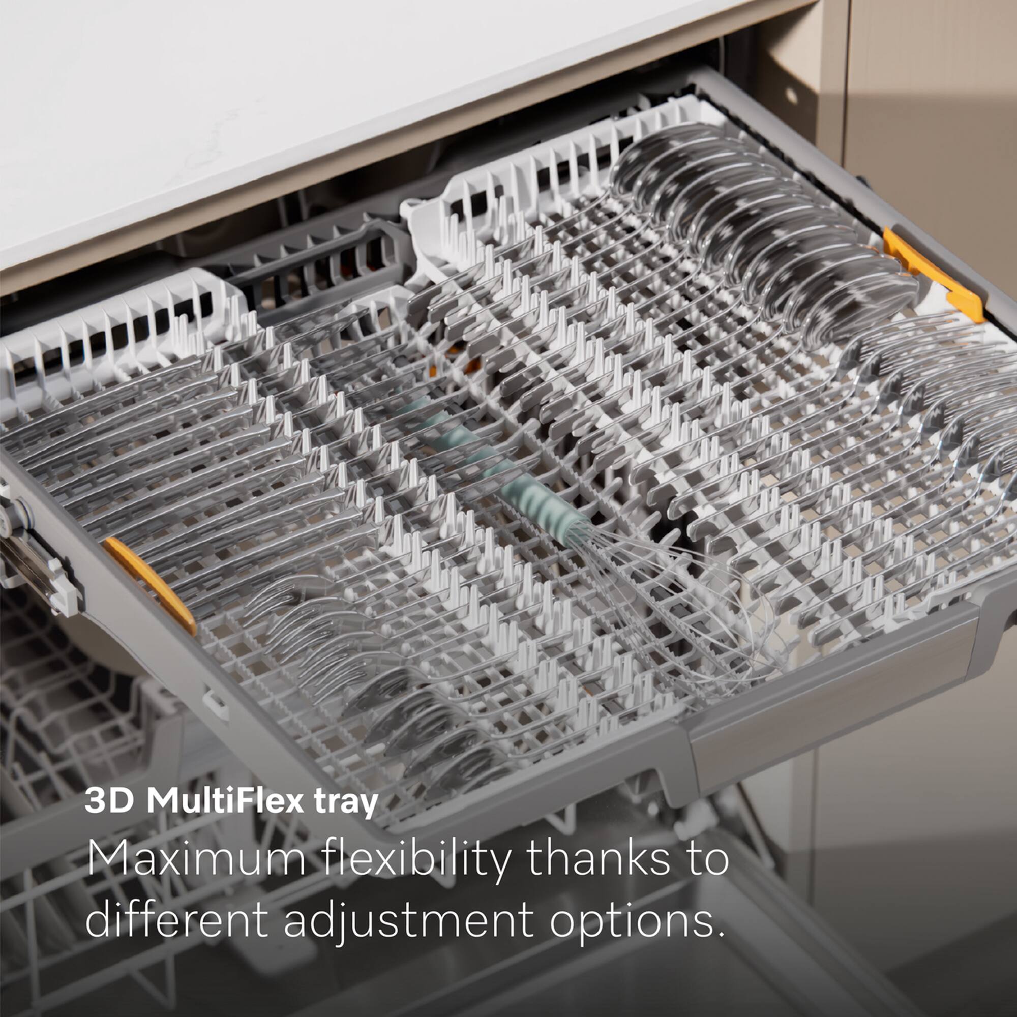 3D MultiFlex tray  
Maximum flexibility thanks to different adjustment options.