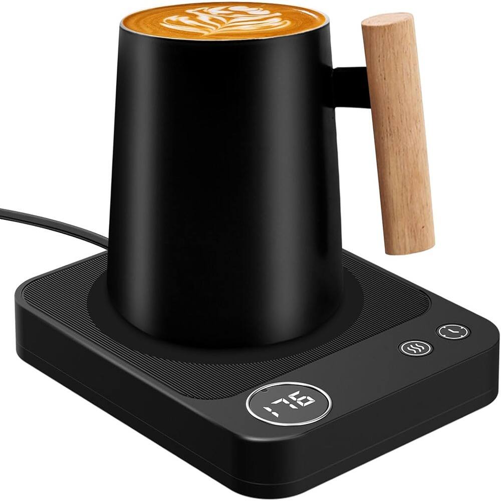 Front. Schertz - Mug Warmer with 3 Temps, Auto Shut-Off, Digital Display – Black - Matte Black.