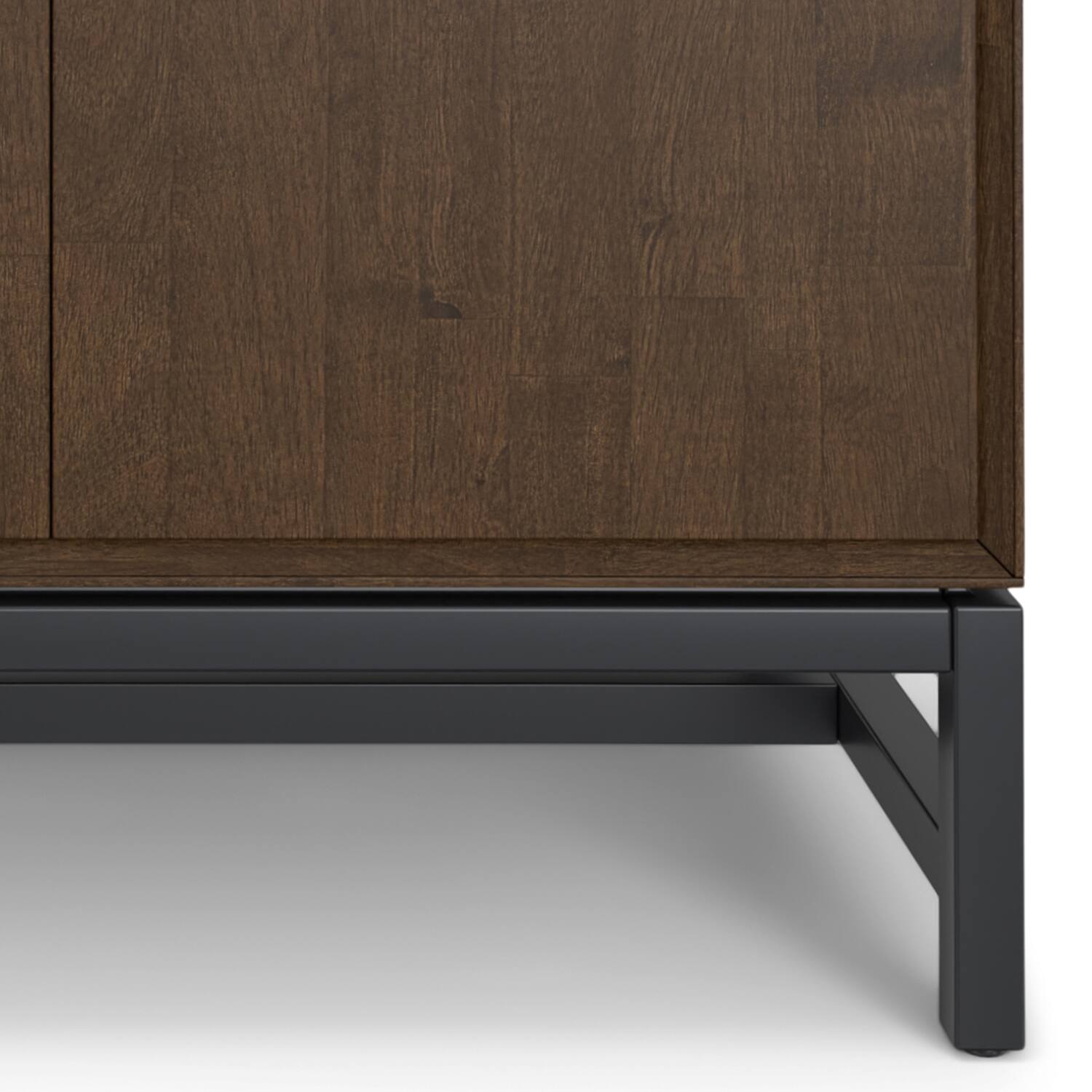 Alt View 5. Simpli Home - Banting SOLID HARDWOOD Modern Industrial 32 inch Wide Bar Cabinet in Walnut Brown - Walnut Brown.