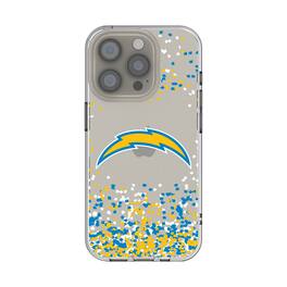 Keyscaper - NFL - Los Angeles Chargers iPhone Clear Case with Confetti Design - 14 - Multicolor