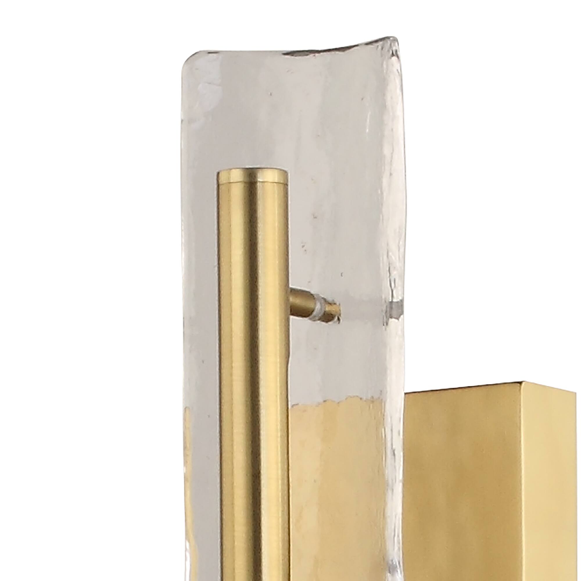 Alt View 2. Perimost - Modern 1-Light LED Gold Wall Light with Glass Shade - Gold.