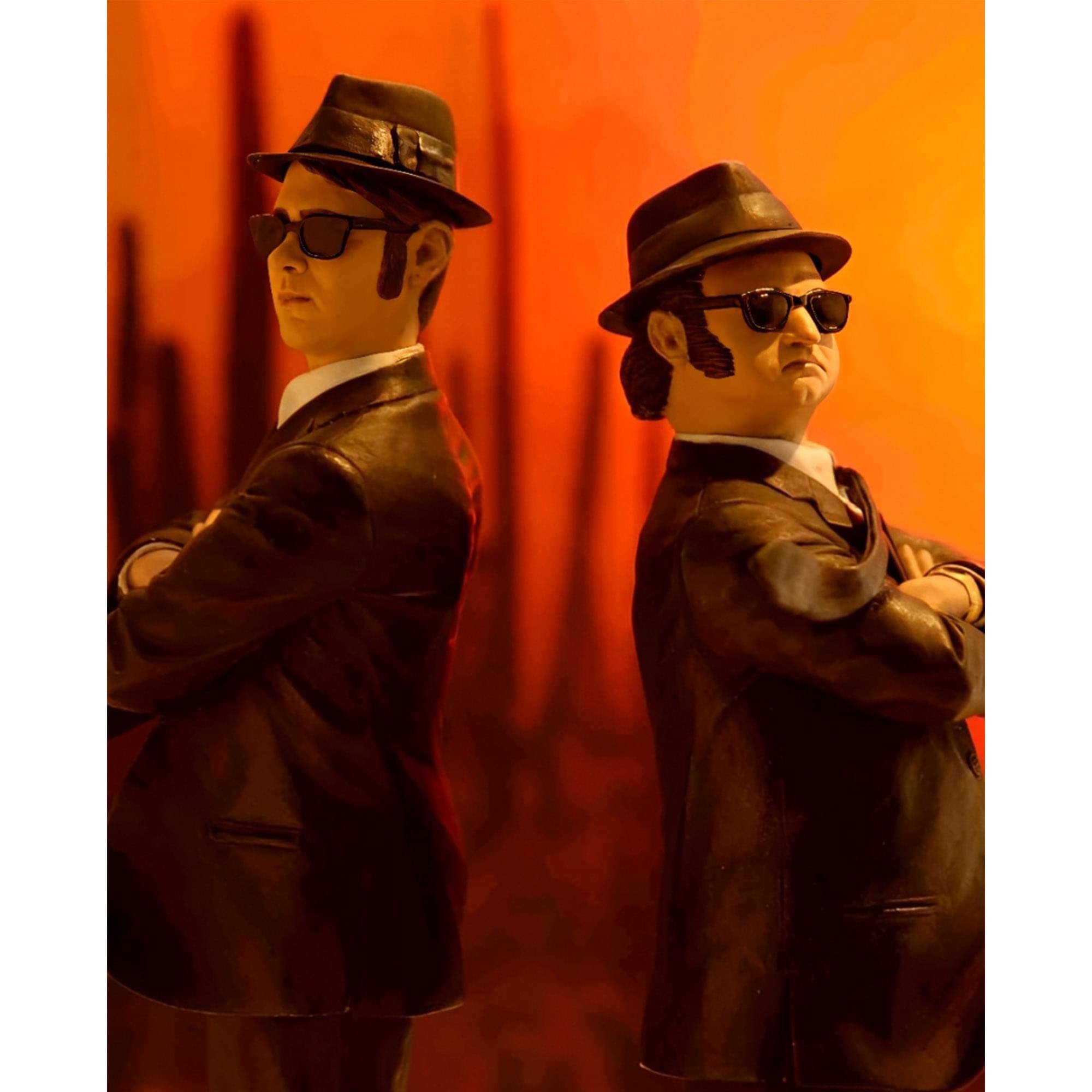 Alt View 4. SD Toys - The Blues Brothers Jake and Elwood 7-Inch Figure Set - Black/White.