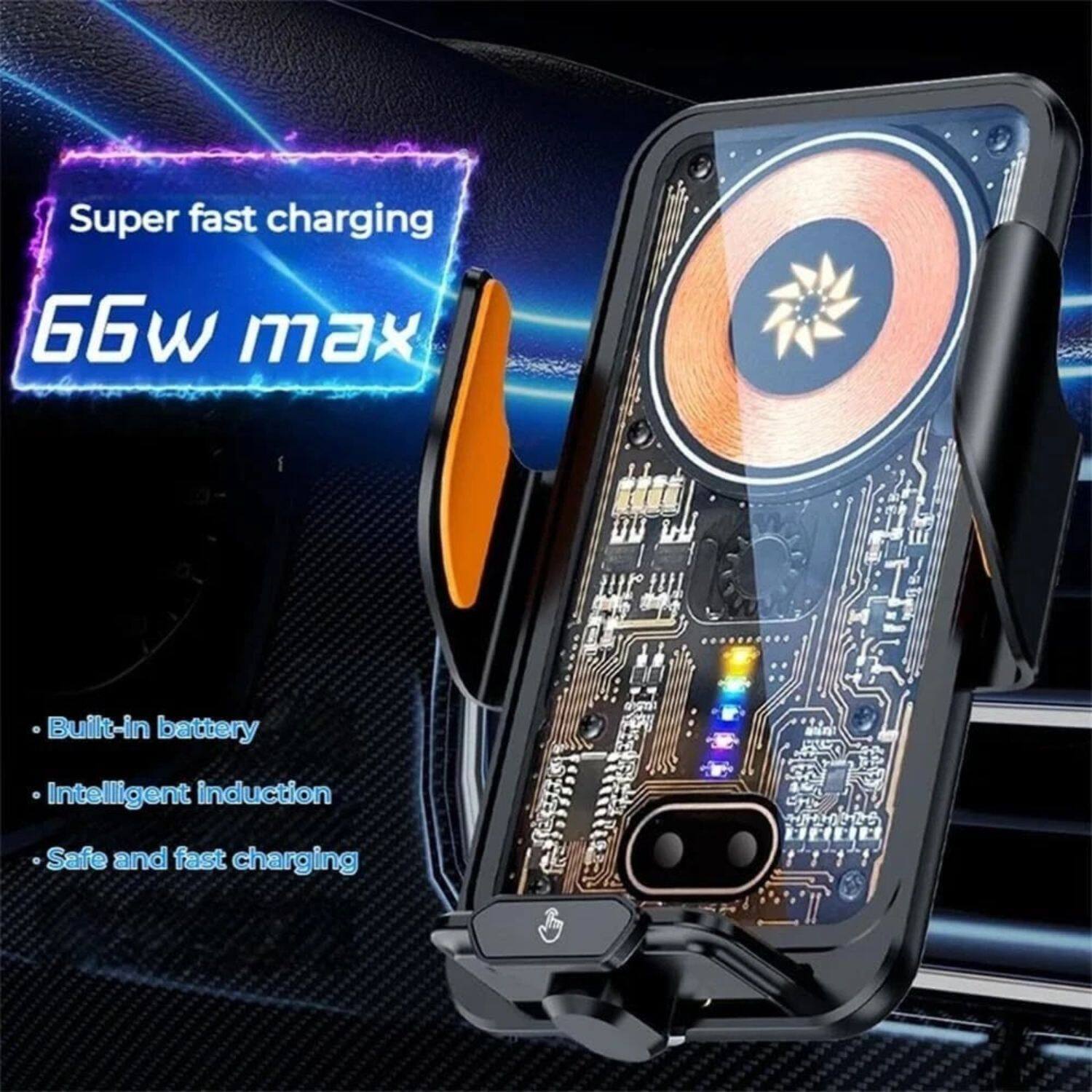 Super fast charging  
66w max  

- Built-in battery  
- Intelligent induction  
- Safe and fast charging