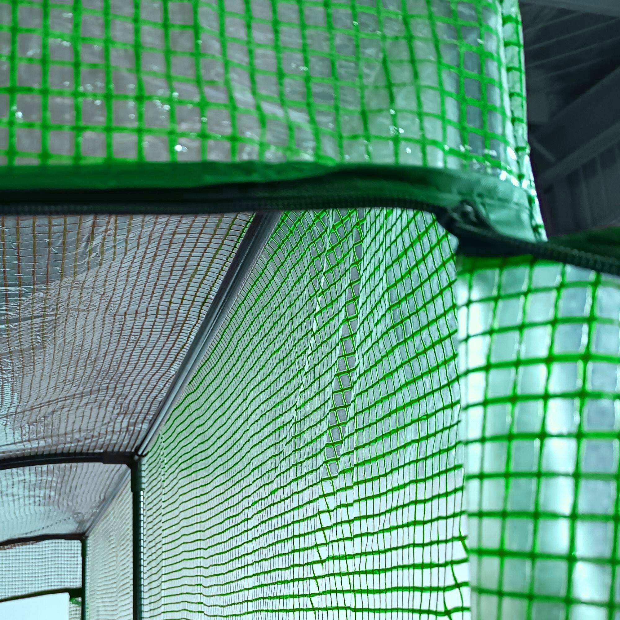 Alt View 7. Outsunny - 7' x 3' x 7' Lean to Greenhouse, Walk-In Green House, Plant Nursery with 2 Roll-up Doors and Windows.