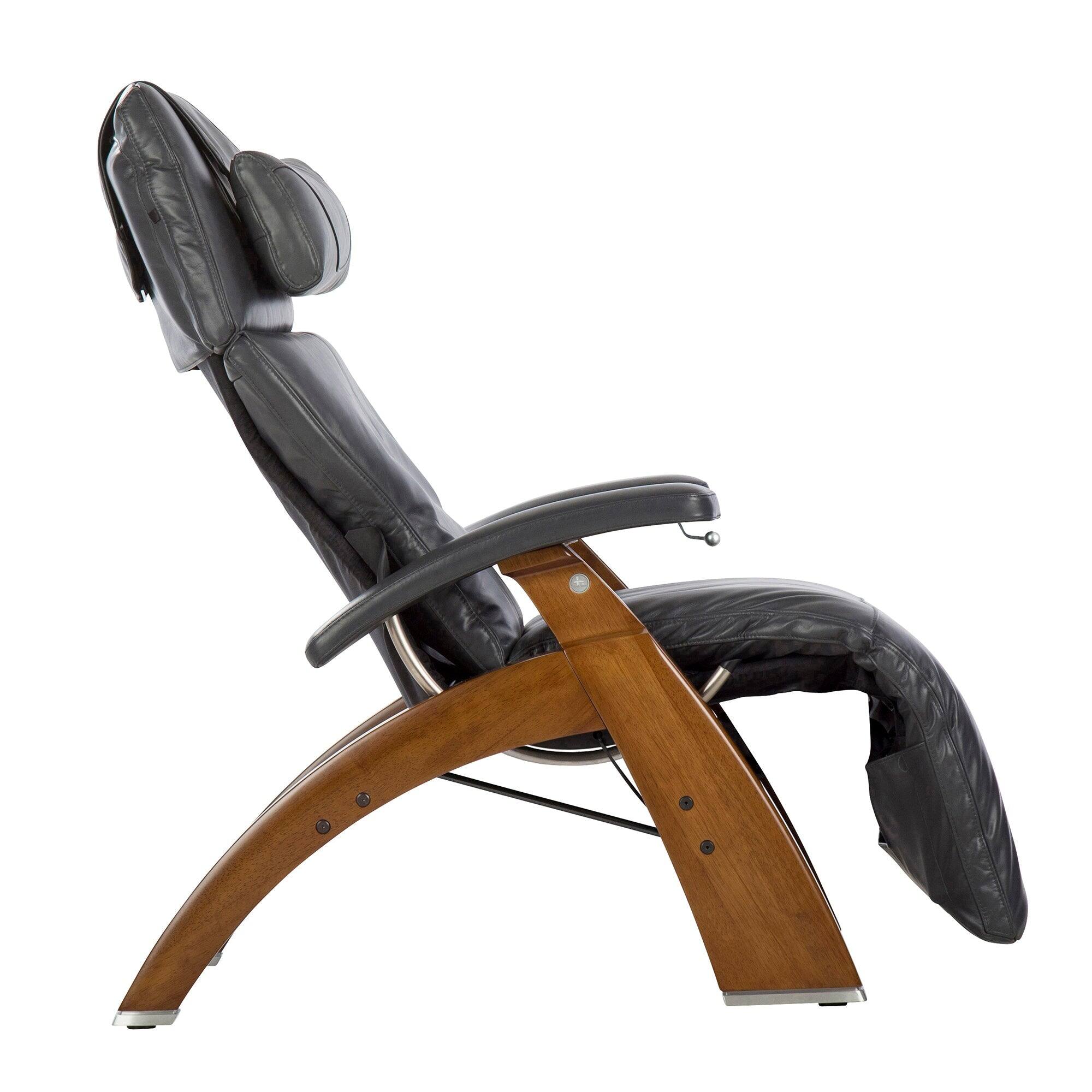 Front. Human Touch - Human Touch Perfect Chair PC-420 Classic Manual Plus Zero Gravity Recliner with Solid Wood Base - Walnut / Gray Premium Leather / Supreme.
