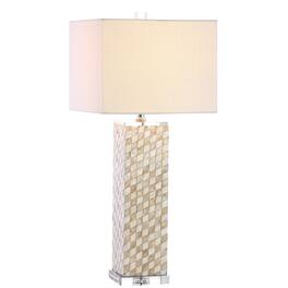 Jonathan Y - Daniel 30.5" Seashell/Crystal LED Table Lamp - Cream