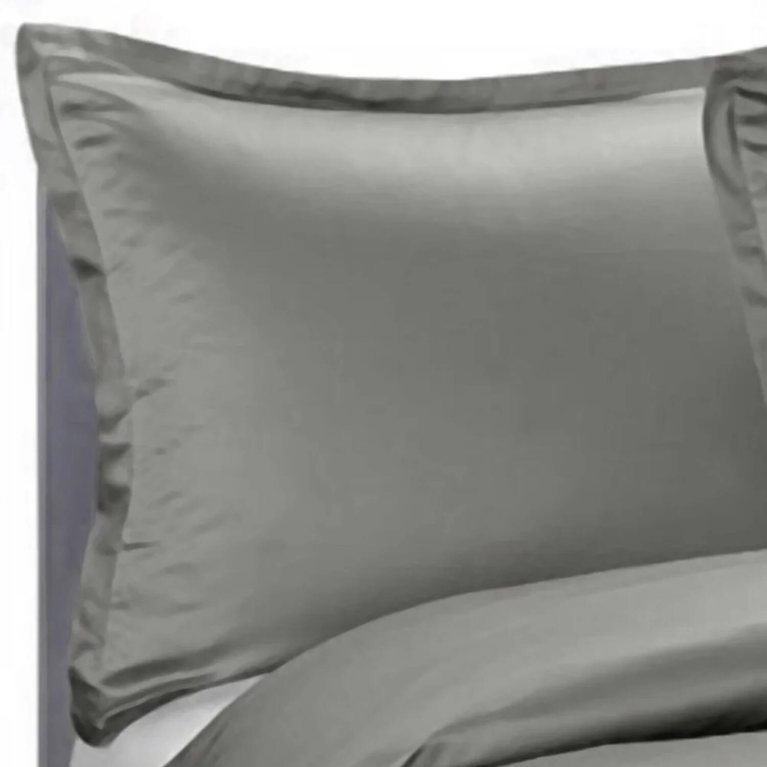 Alt View 4. Home Collection - Brielle Home 100% Premium 250 TC Modal Bedding Collection Sateen Duvet Cover 68" x 86" and One 20" x 26" Sham Twin Grey - Grey.