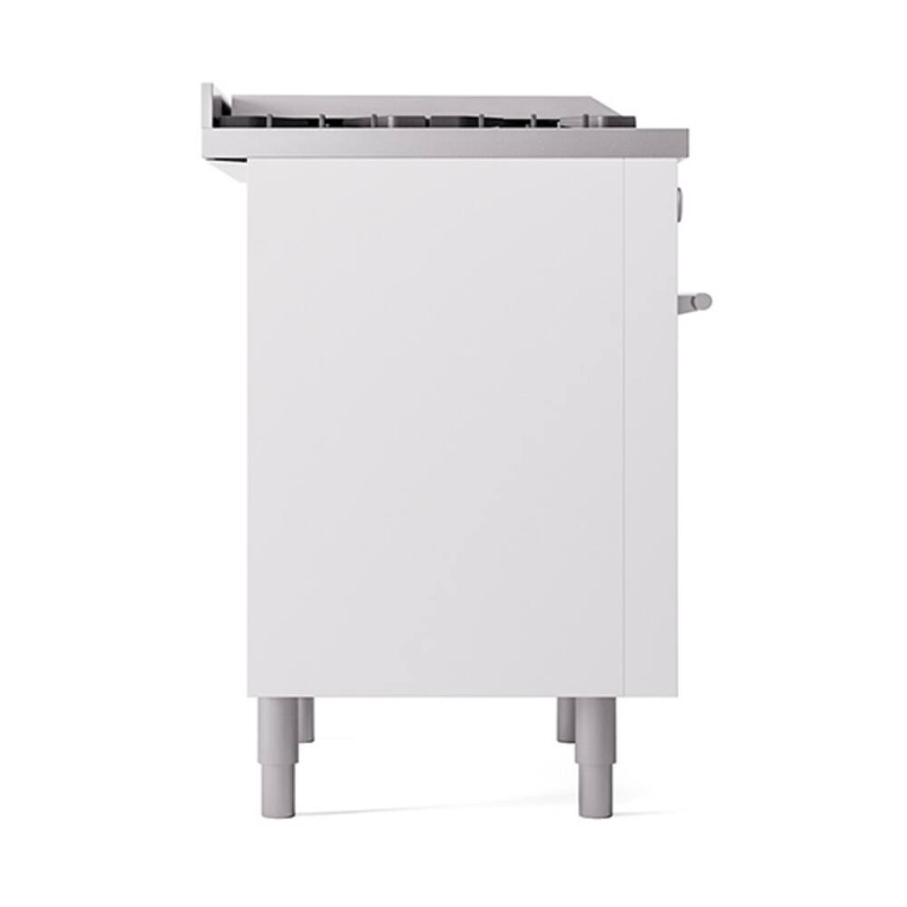 Alt View 6. ILVE - ILVE Professional Plus II Series 36 in. Dual Fuel Range with 6 Sealed Burners + Griddle (Liquid Propane, Satin Trim) - White.