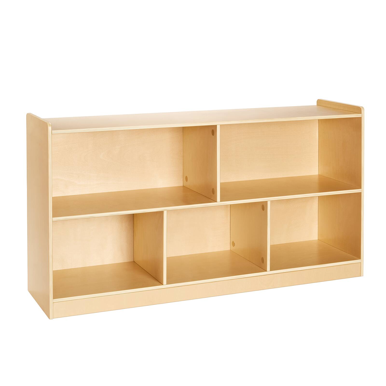 Alt View 5. VEVOR - Montessori Bookshelf, 45-inch Wide Toy Storage Unit, 5-Section Children's Display Cabinet, Daycare Furniture - Light brown.