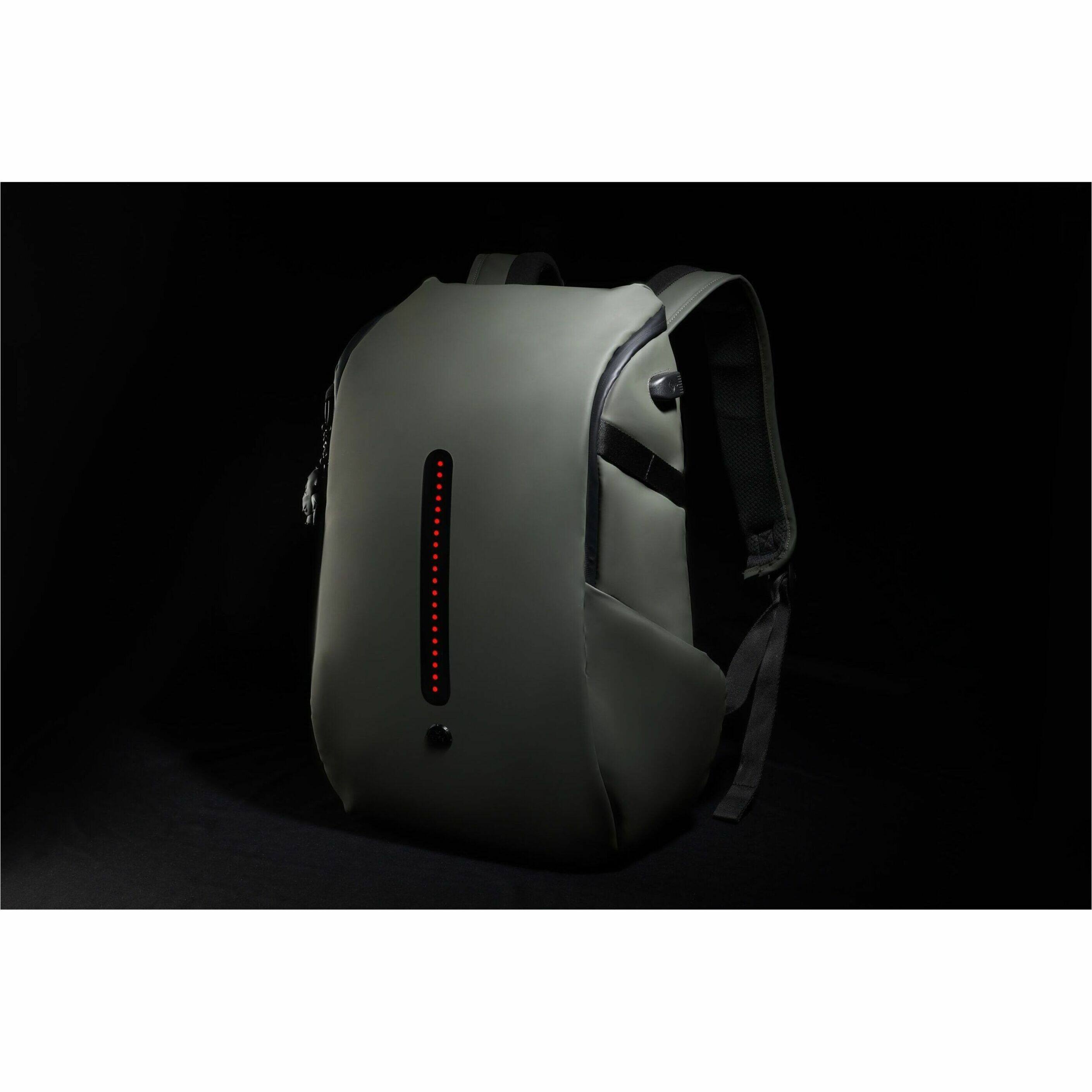 Alt View 29. Swissdigital Design - LAMONE L LED TSA-Friendly Water-Resistant Backpack With USB Charging Port  RFID Protection and Fits Up to 16″ Laptop - Dark Green.