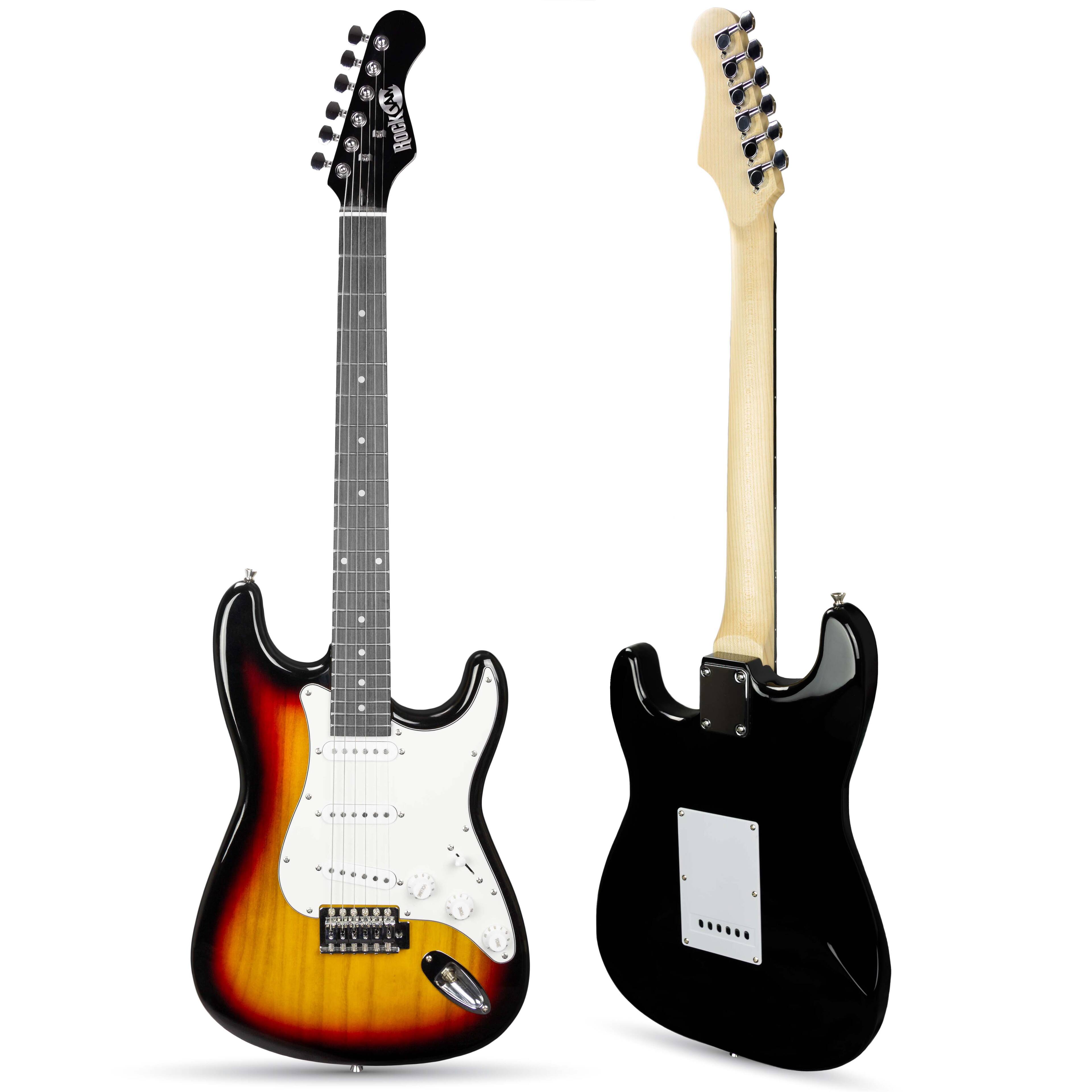 Back. Rockjam - RockJam Full Size Elc Guitar Kit - Sunburst - Black.