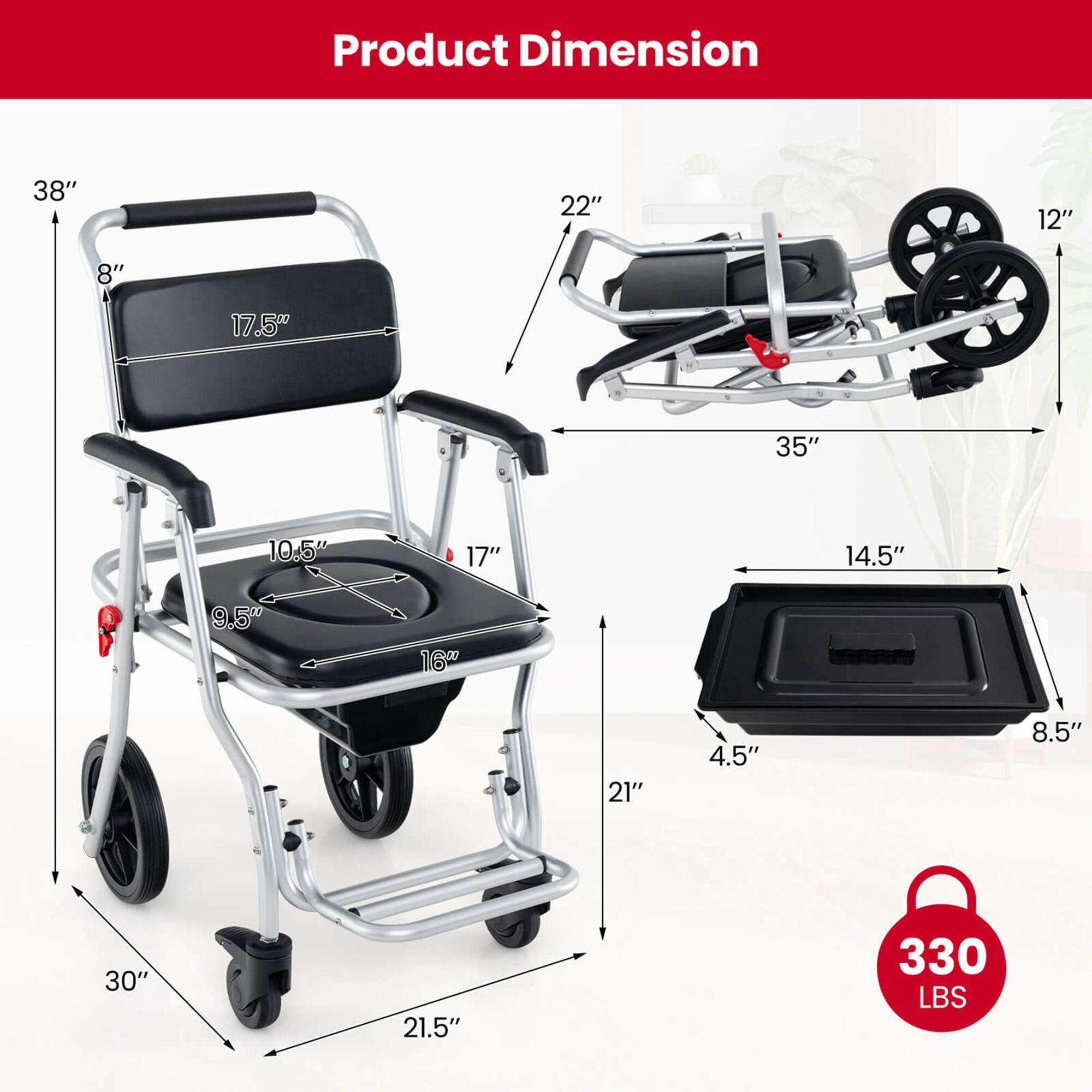 Product Dimension

38"
22"
12"
8"
17.5"
35"
10.5"
17"
14.5"
9.5"
16"
21"
4.5"
8.5"
30"
21.5"
330 LBS