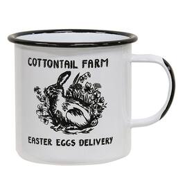 BreeBe - Cottontail Farm Enamel Mug - White, Black