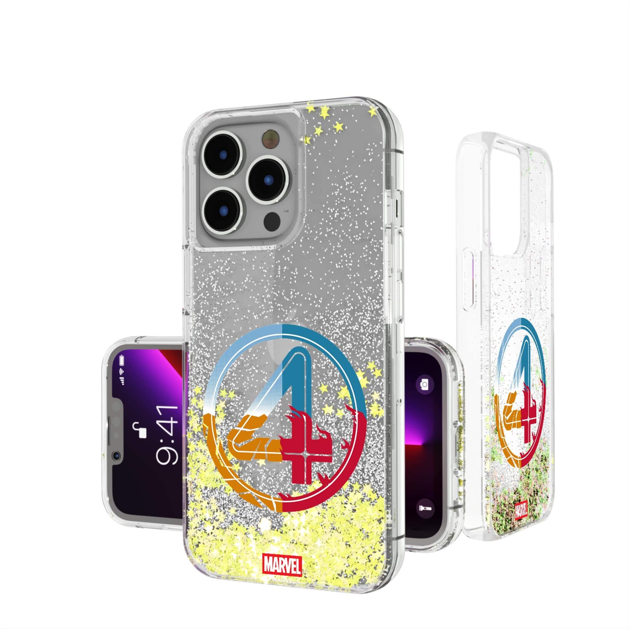 Keyscaper - Marvel Badge Glitter Phone Case - Apple iPhone 13 Pro - Fantastic Four 1