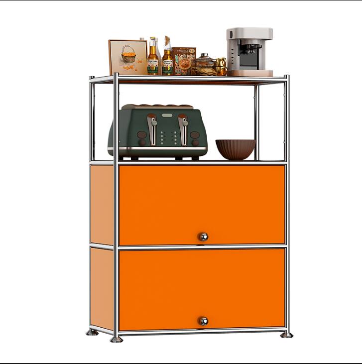 Malletson - 3-Tier Storage Cabinet Metal Shelving Unit Multi Functional Kitchen Organizer - Orange price history on PriceWatchPro