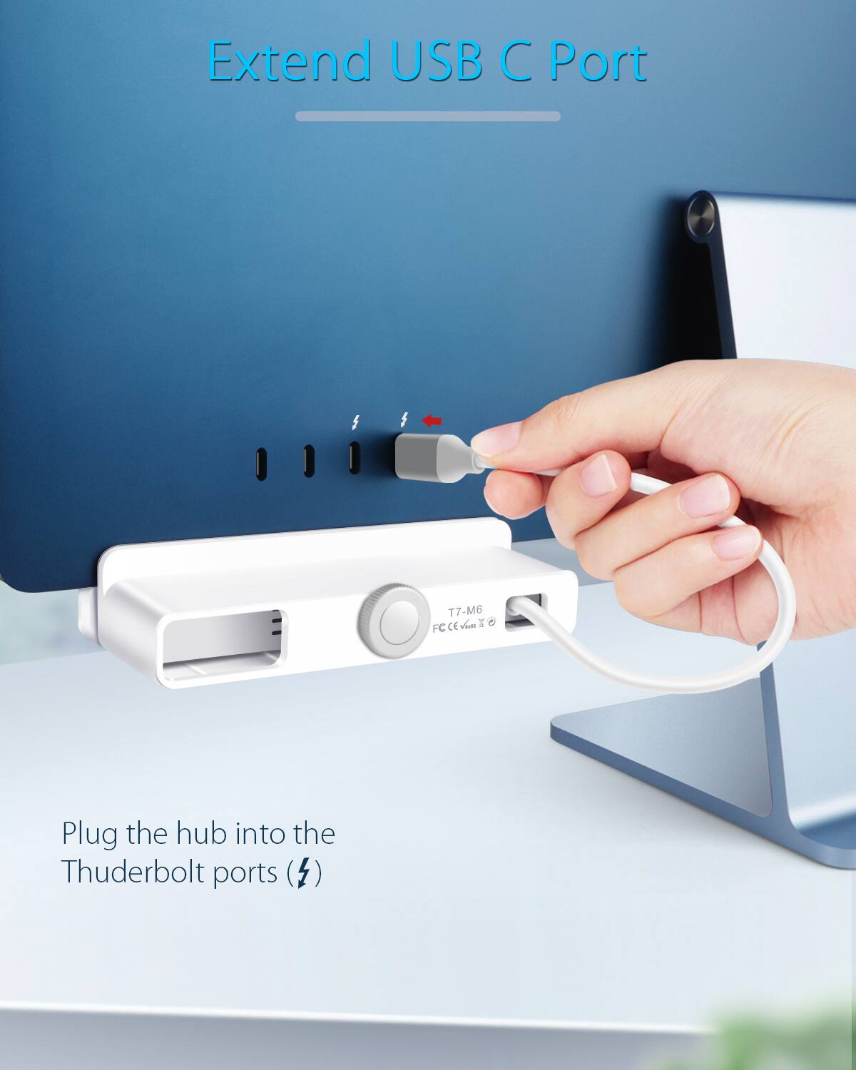 Extend USB C Port
Plug the hub into the Thuderbolt ports ()