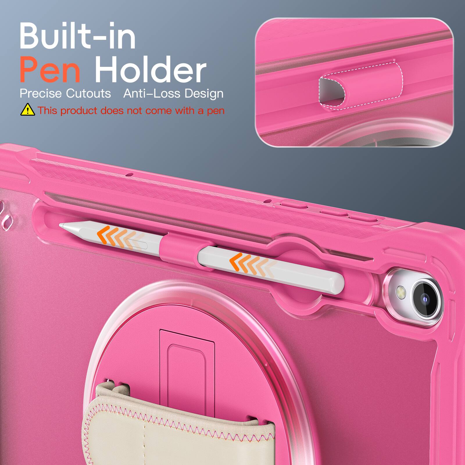 Built-in Pen Holder  
Precise Cutouts  
Anti-Loss Design  
⚠️ This product does not come with a pen