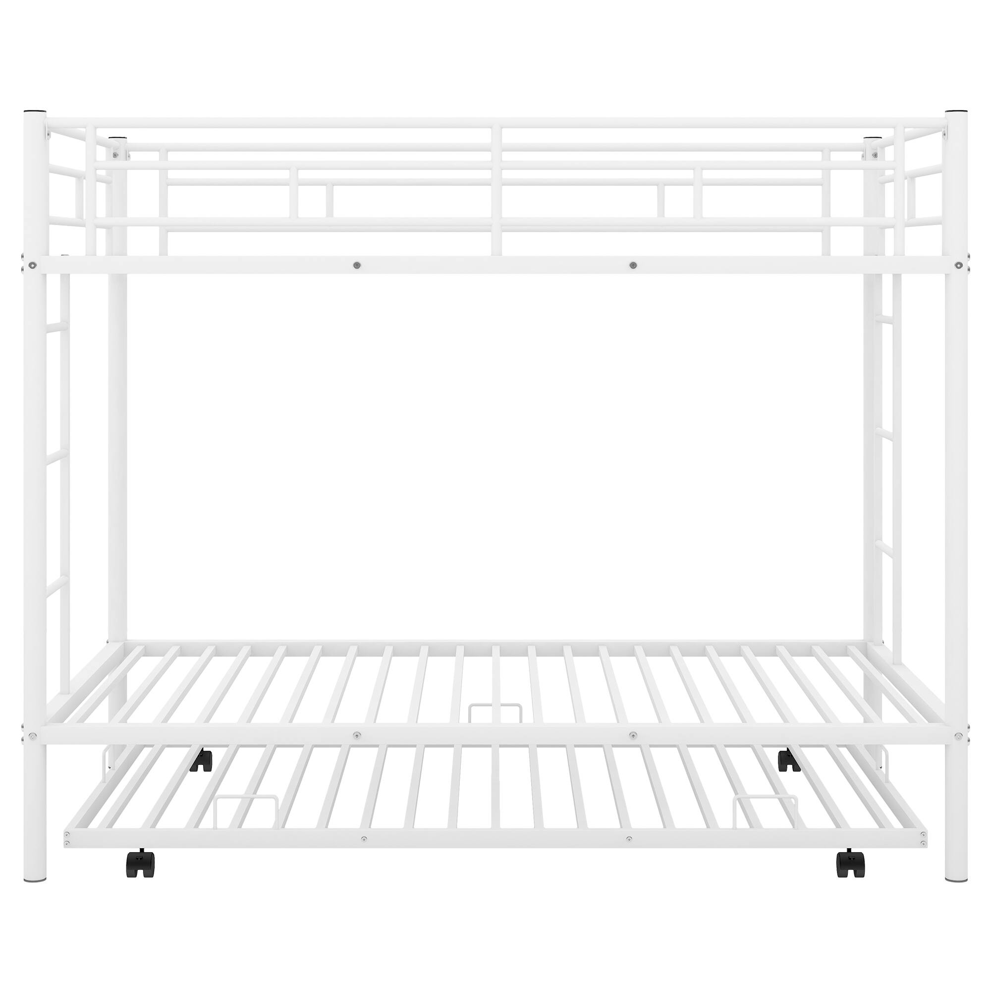 Alt View 2. GOODSILO - Twin over Twin Bunk Bed with Trundle - White.